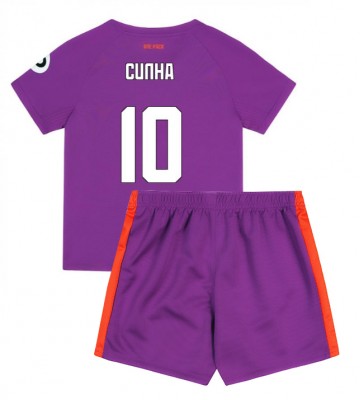 Wolves Matheus Cunha #10 Tercera Equipación Niños 2024-25 Manga Corta (+ Pantalones cortos)